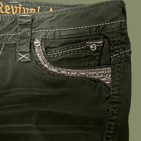 ROCK REVIVAL ELEANOR Rhinestone Embellished Low Rise Skinny Jeans 29x29 - Picture 3 of 7
